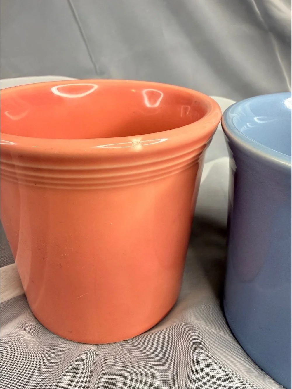 Fiesta Ring Handle Mugs Retired Rose & Periwinkle 10.25 Oz Set of 2 USA